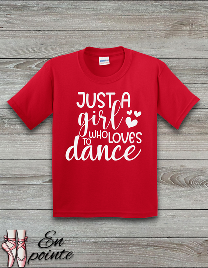 Just A Girl Who Loves To Dance Text Kids T-Shirt