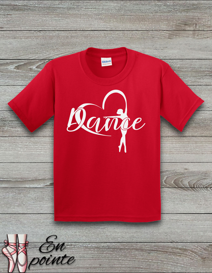 Ballerina w/ Ribbon Heart Kids T-Shirt