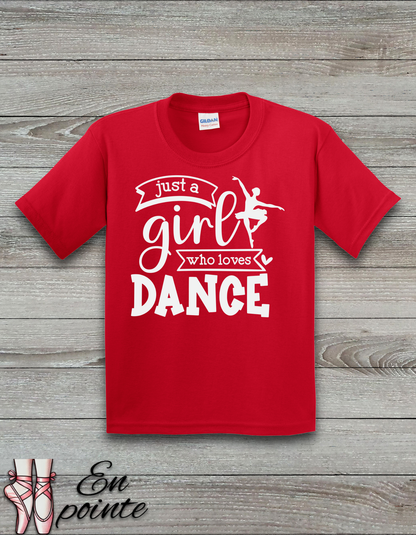 Just a Girl Who Loves Dance Ballerina Kids T-Shirt