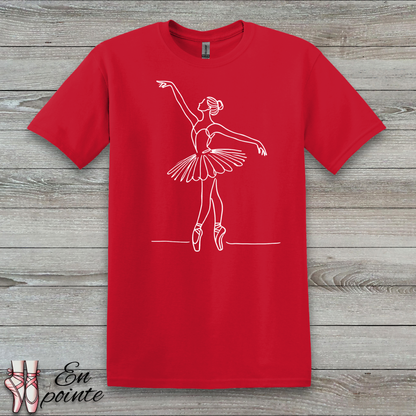 Ballerina One Line Drawing T-Shirt