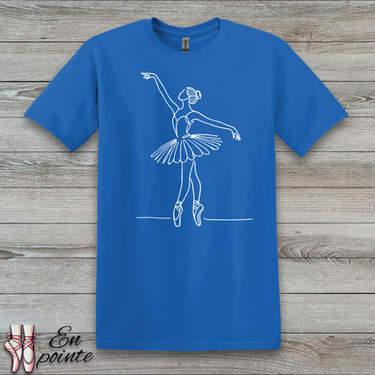 Ballerina One Line Drawing T-Shirt