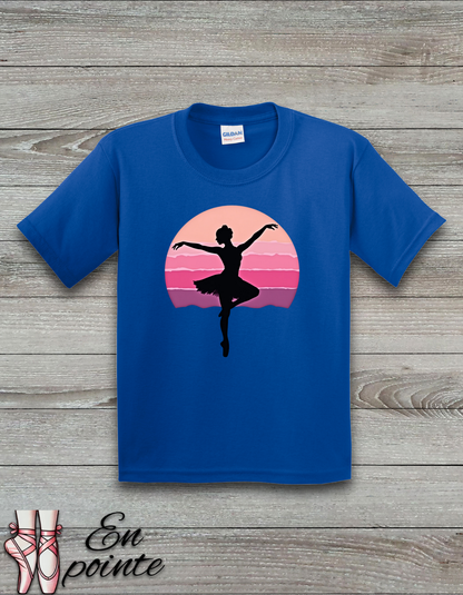 Ballerina Dancing in Sunset Kids T-Shirt