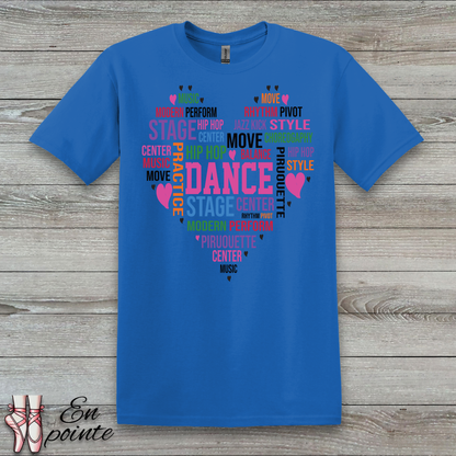 Dance Heart Word Art T-Shirt