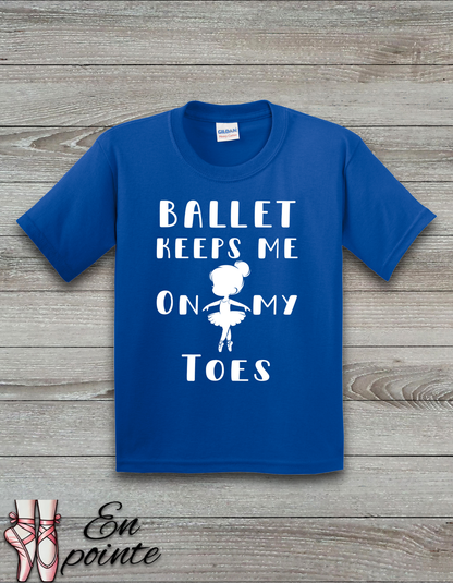 Ballet Keeps Me On My Toes Kids T-Shirt