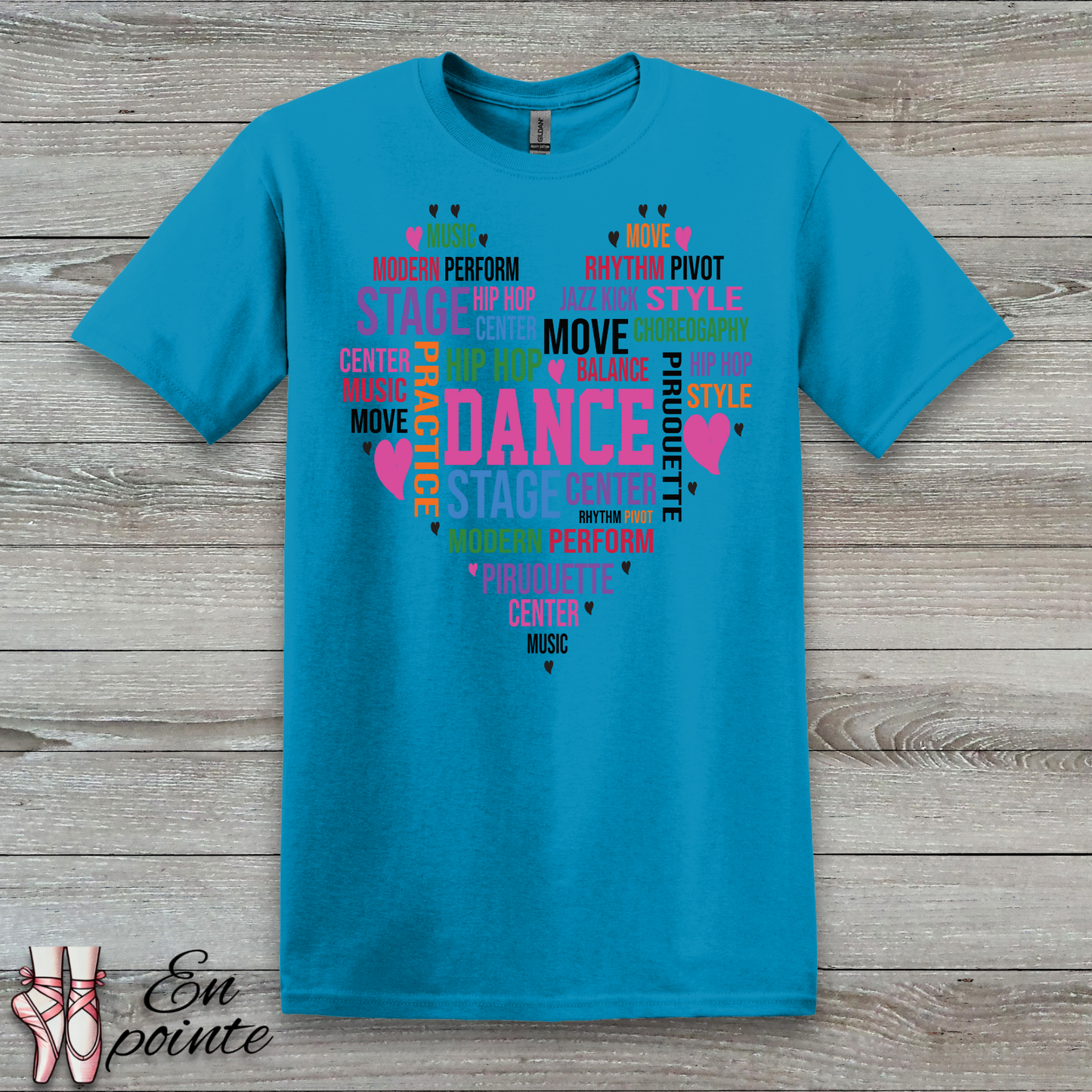 Dance Heart Word Art T-Shirt