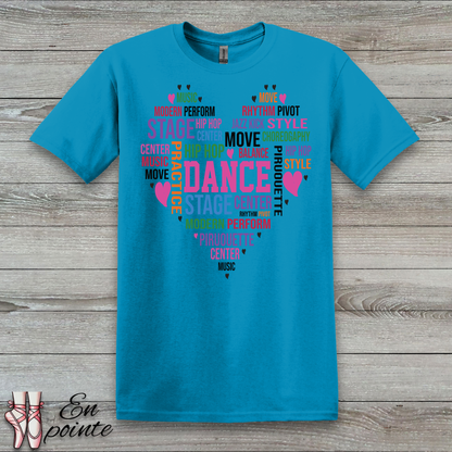 Dance Heart Word Art T-Shirt