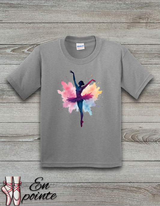 Ballerina w/ Color Blast Kids T-Shirt