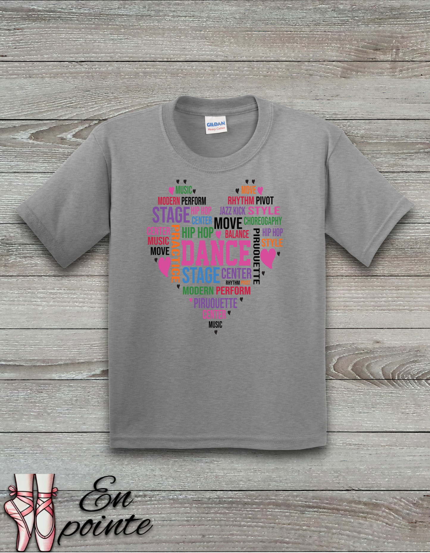 Dance Heart Word Art Kids T-Shirt