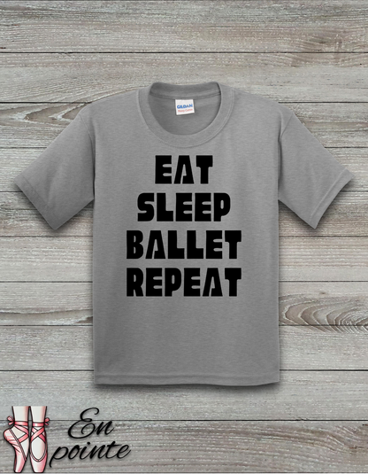 Eat Sleep Ballet Repeat Kids T-Shirt