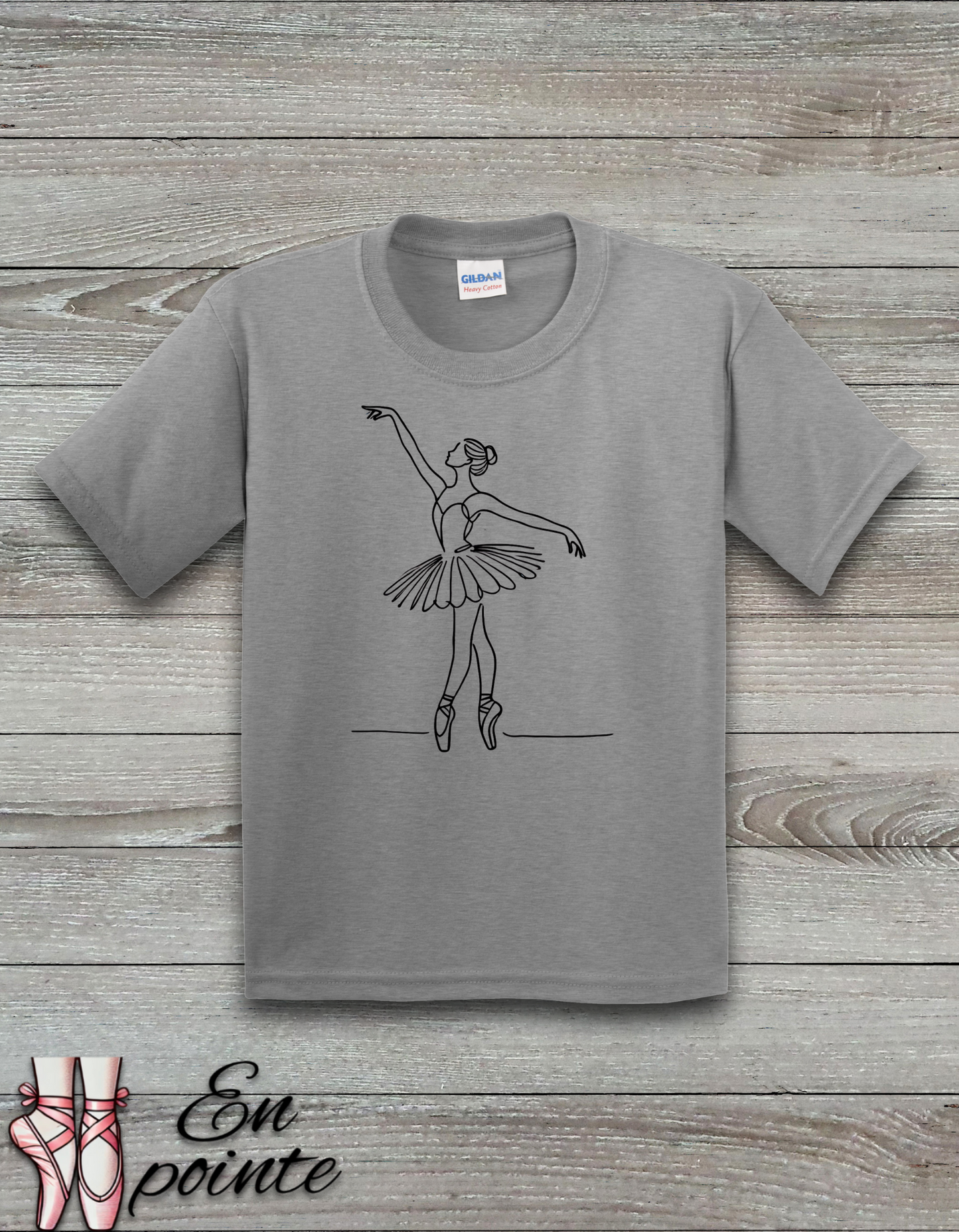 Ballerina One Line Drawing Kids T-Shirt