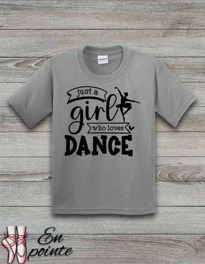Just a Girl Who Loves Dance Ballerina Kids T-Shirt