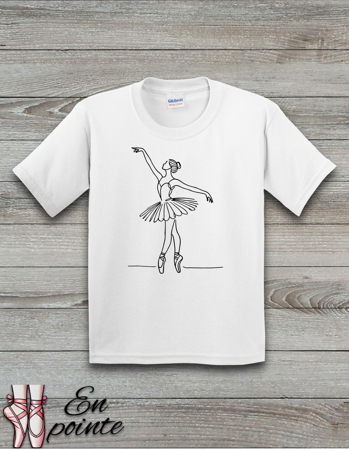 Ballerina One Line Drawing Kids T-Shirt