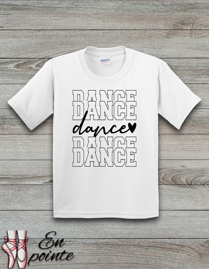 Stacked Dance Font Kids T-Shirt