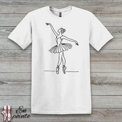 Ballerina One Line Drawing T-Shirt