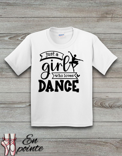 Just a Girl Who Loves Dance Ballerina Kids T-Shirt