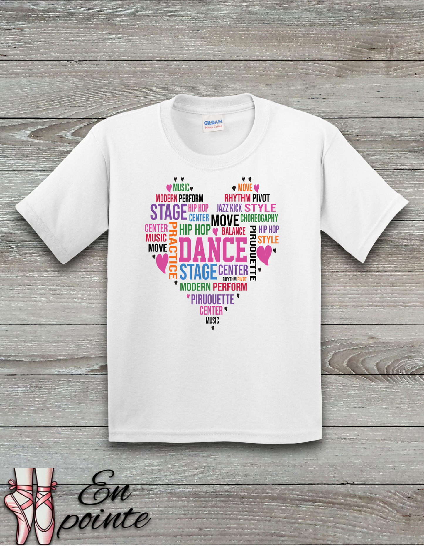 Dance Heart Word Art Kids T-Shirt