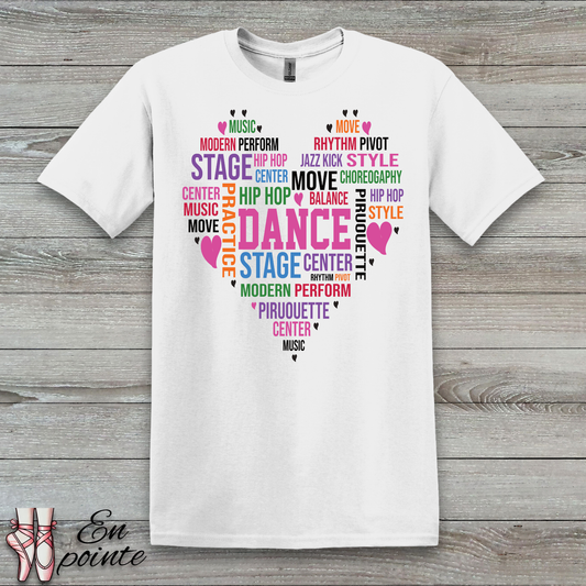 Dance Heart Word Art T-Shirt